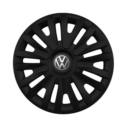 Set 4 capace roti potrivite jantelor de 14 inch compatibile Volkswagen, Model - 217 Black