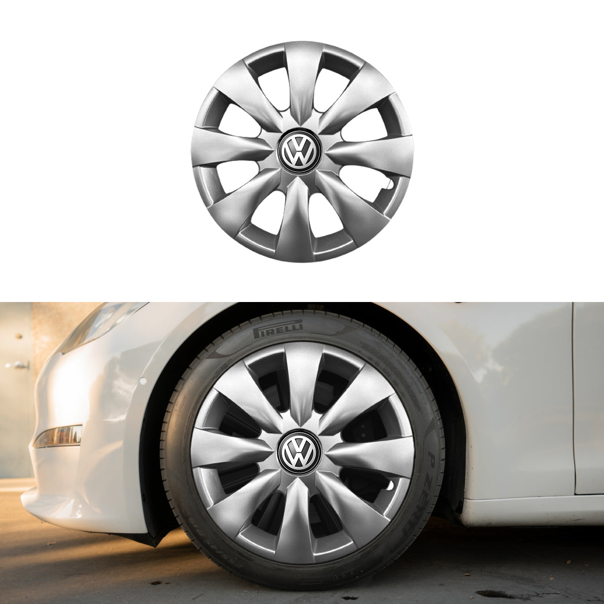 Set 4 capace roti potrivite jantelor de 15 inch compatibile VW Volkswagen Golf 4, 5, 6, 7, Passat B5, B6, B7, B8, Jeta, Polo, Sharan, Tiguan, Touran, Touareg, Caddy, Bora, - Model 316