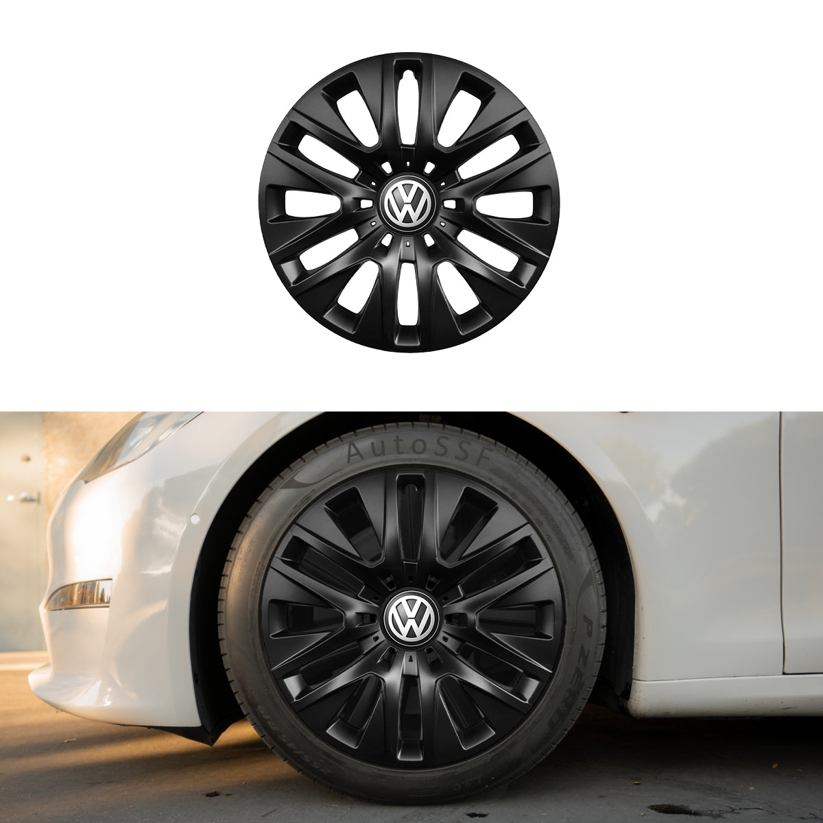 Set 4 capace roti potrivite jantelor de 16 inch compatibile VOLKSWAGEN, Model 429 Black