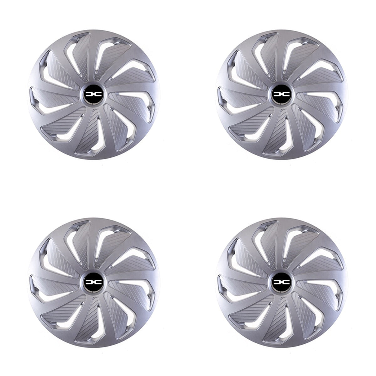 Set 4 capace roti Cu Inel Cromat Wind R14 Compatibil Cu Dacia Nou