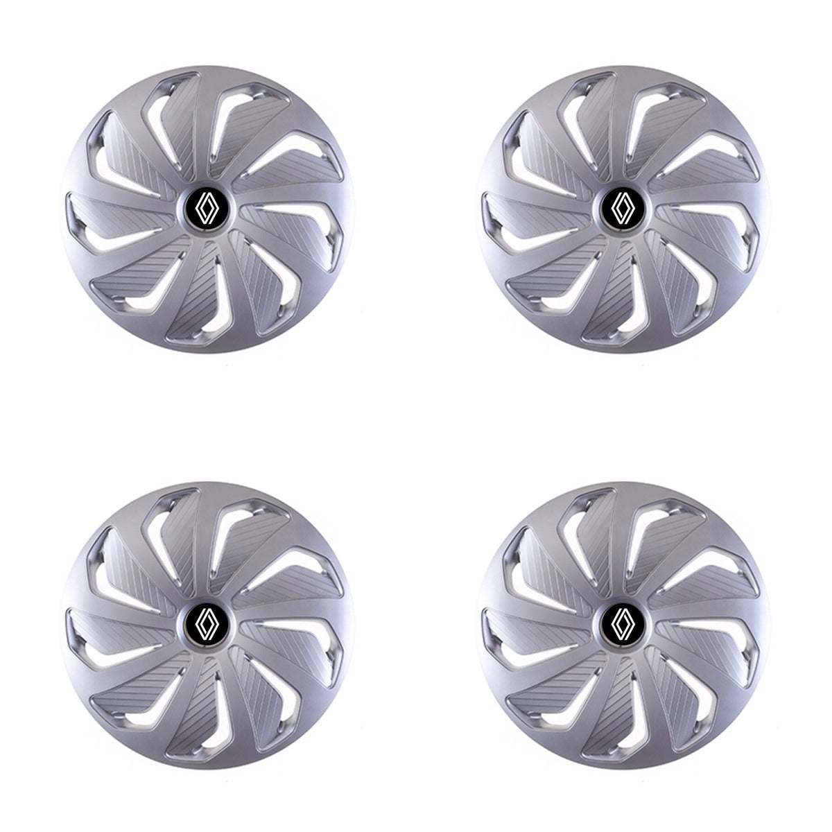 Set 4 capace roti Cu Inel Cromat Wind R14 Compatibil Cu Renault Nou