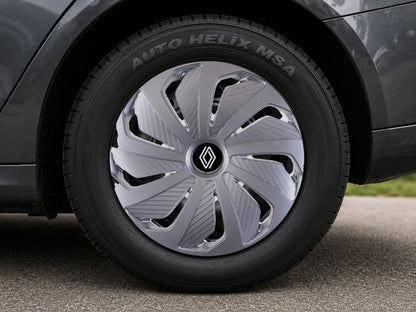 Set 4 capace roti Cu Inel Cromat Wind R14 Compatibil Cu Renault Nou
